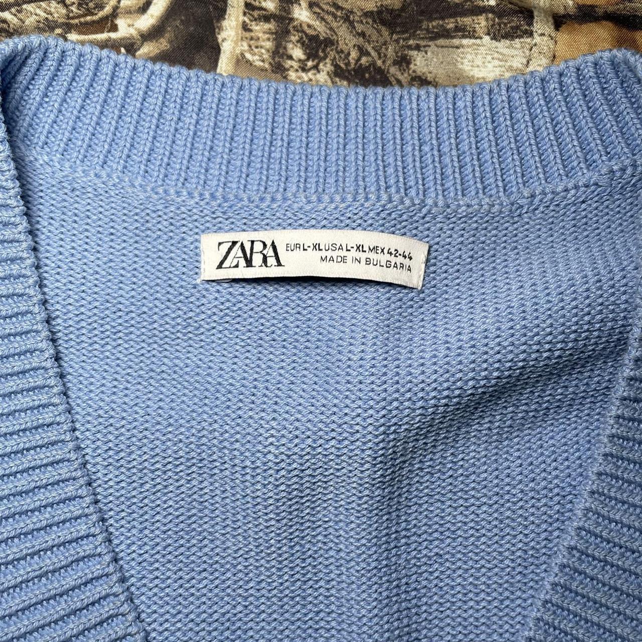 Zara Men's Blue Cardigan Depop