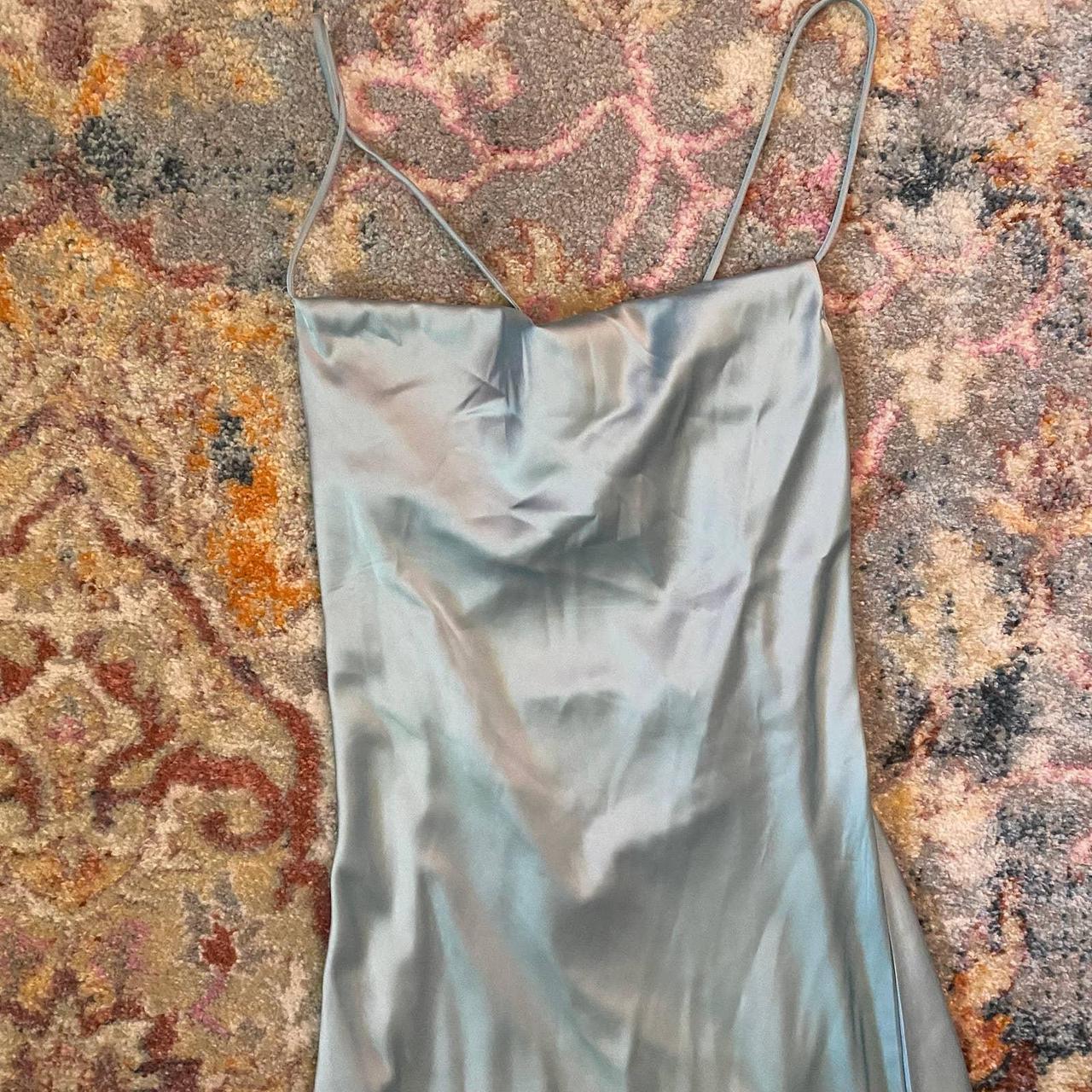 Light blue satin dress 💕 💖 DESCRIPTION Light blue... - Depop