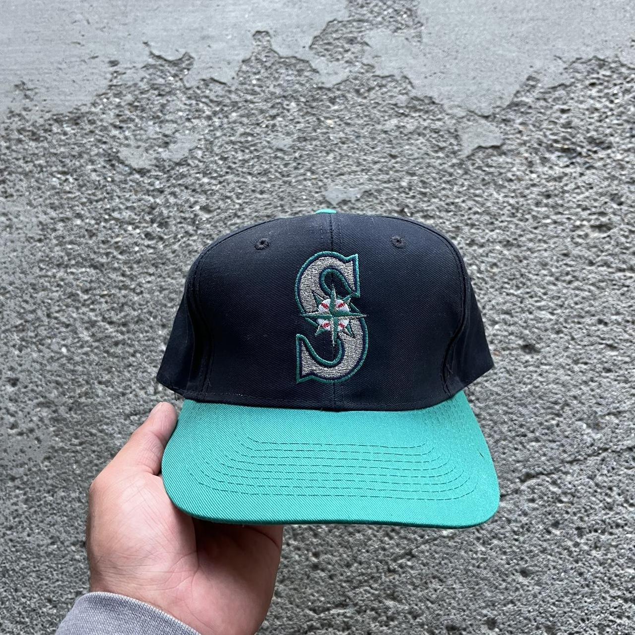 Vintage Logo 7 Seattle Mariners Hat •Blue... Depop