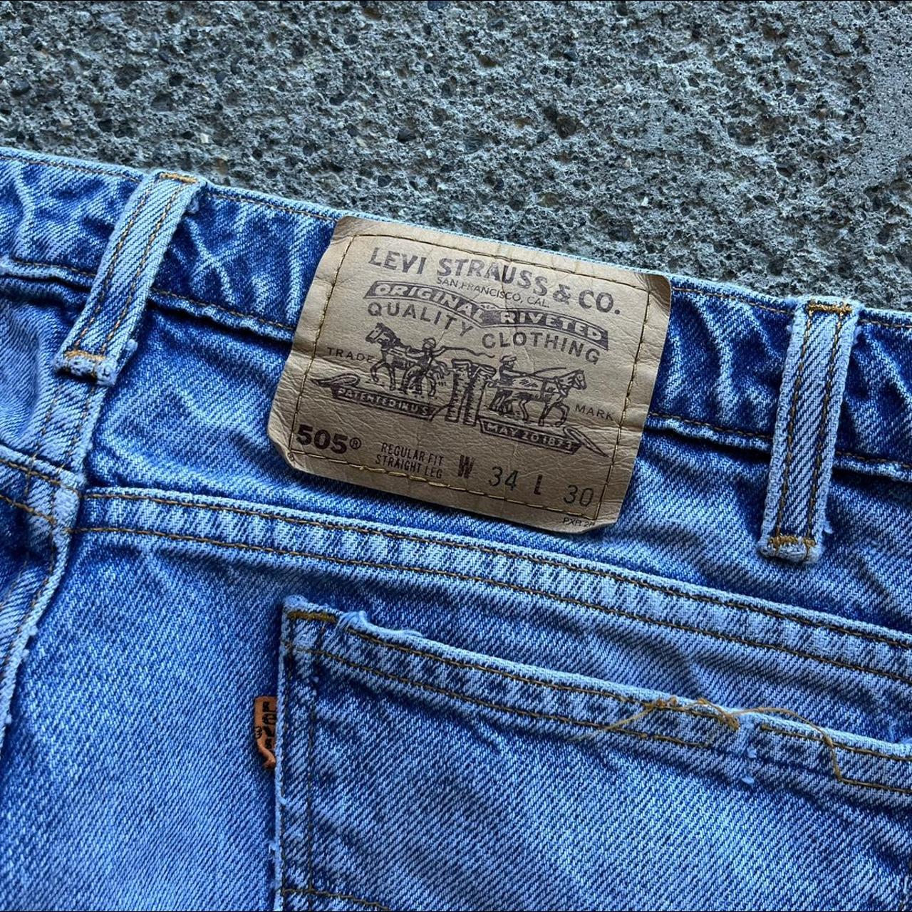 Vintage Levi’s 505 Orange Tab Jeans •Mens 34x30... - Depop