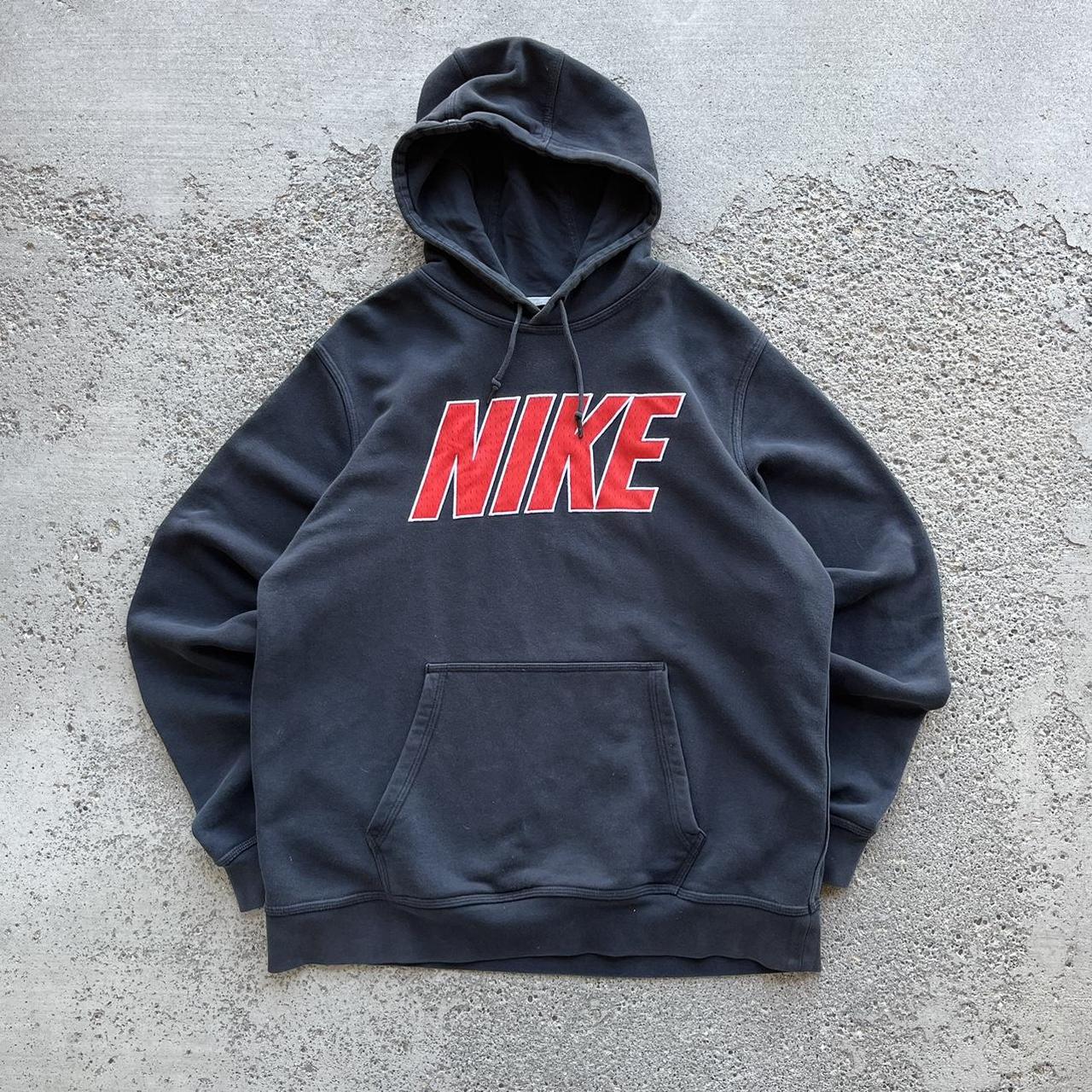 Nike Hoodie •Large (see measurements below) •Black... - Depop