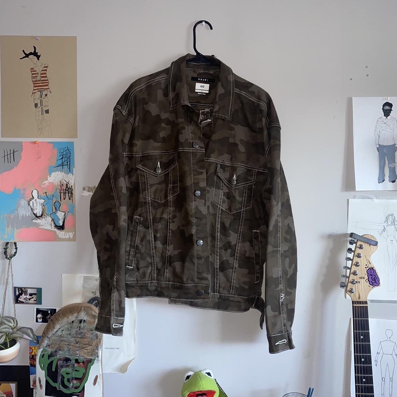 Large Ksubi camo jacket With sashiko embroidery... - Depop