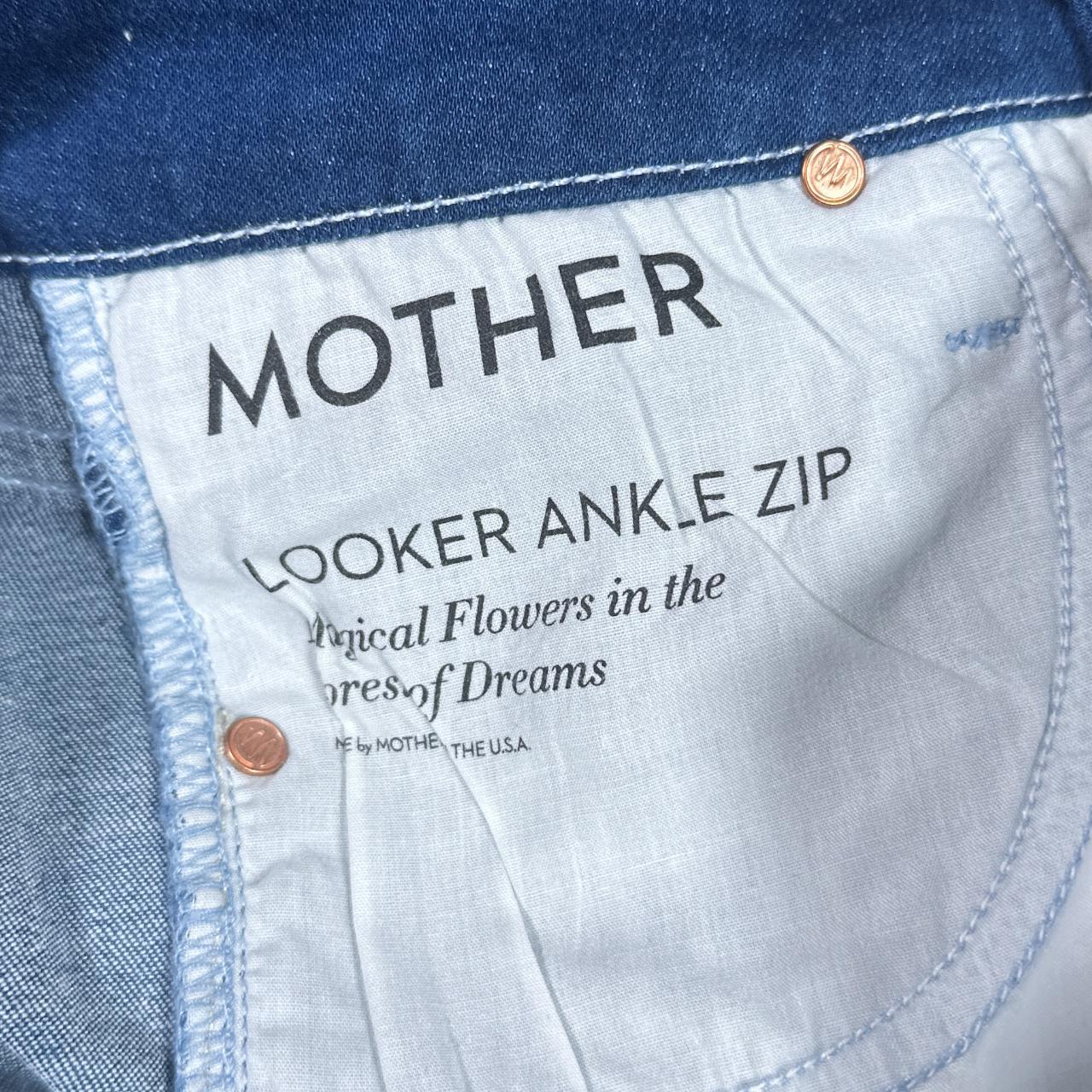 MOTHER Blue Looker Ankle Zip Magical Flowers In The Forest Of 2024 Dreams Skinny Jean