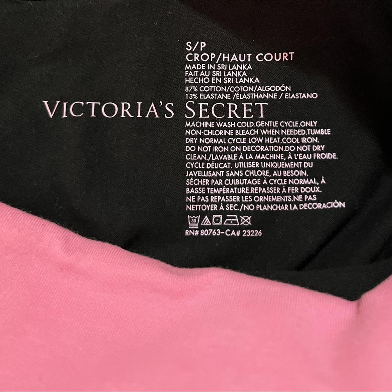 Victoria's Secret PINK Black Yoga Crop Leggings Fold Over Bling Size S/P  NEW 