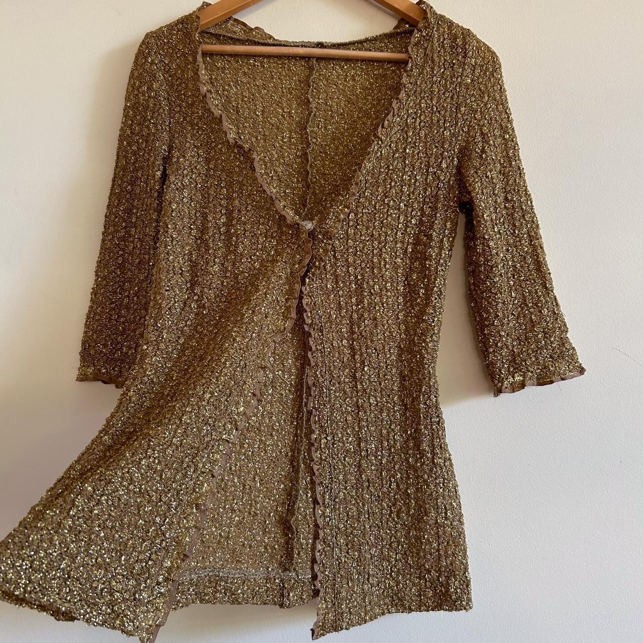 Women's Gold Cardigan Depop