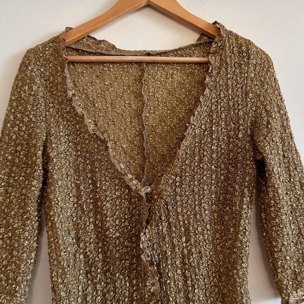 Women's Gold Cardigan Depop
