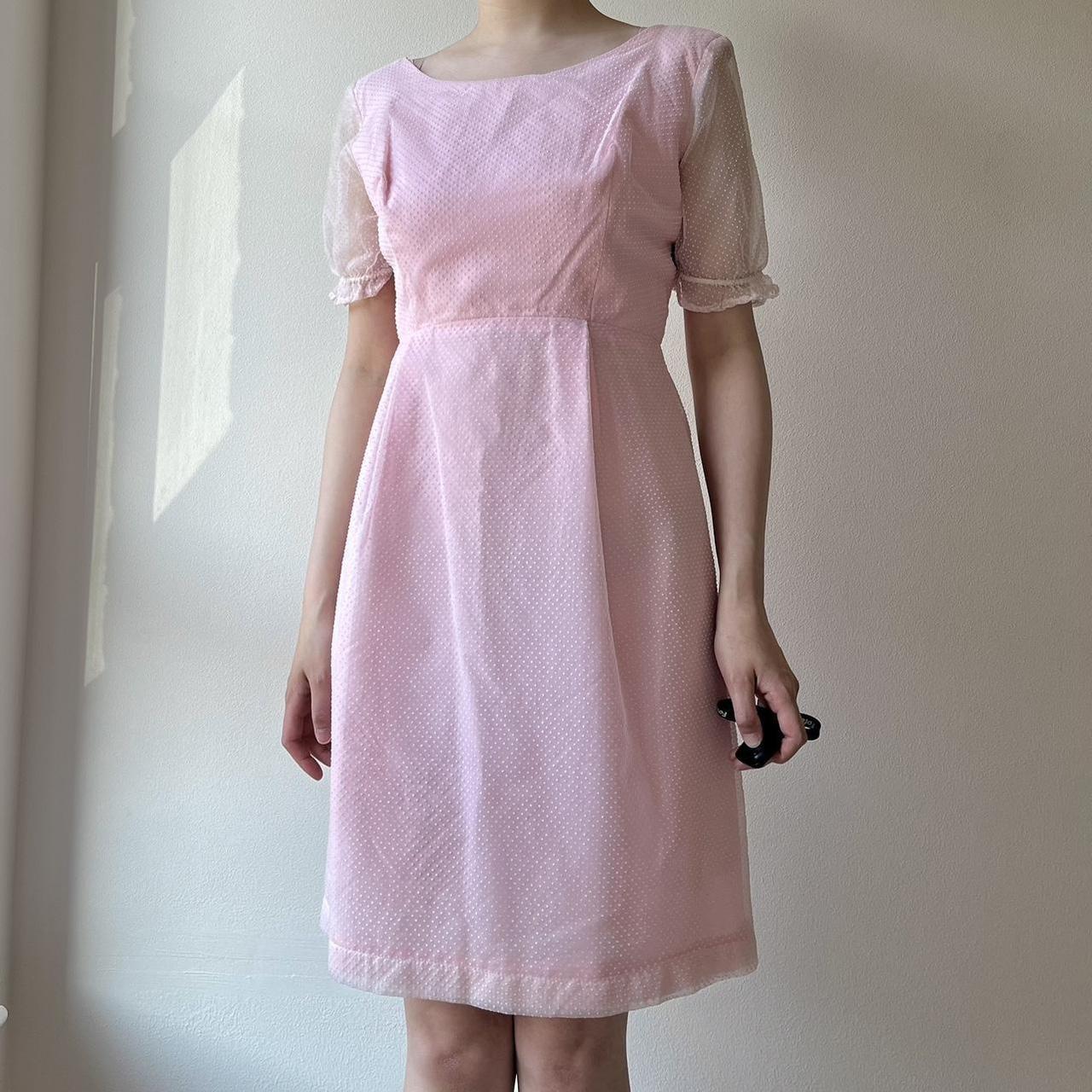 VINTAGE 60s MON CHERIE MINI DRESS MILKMAID POLKA