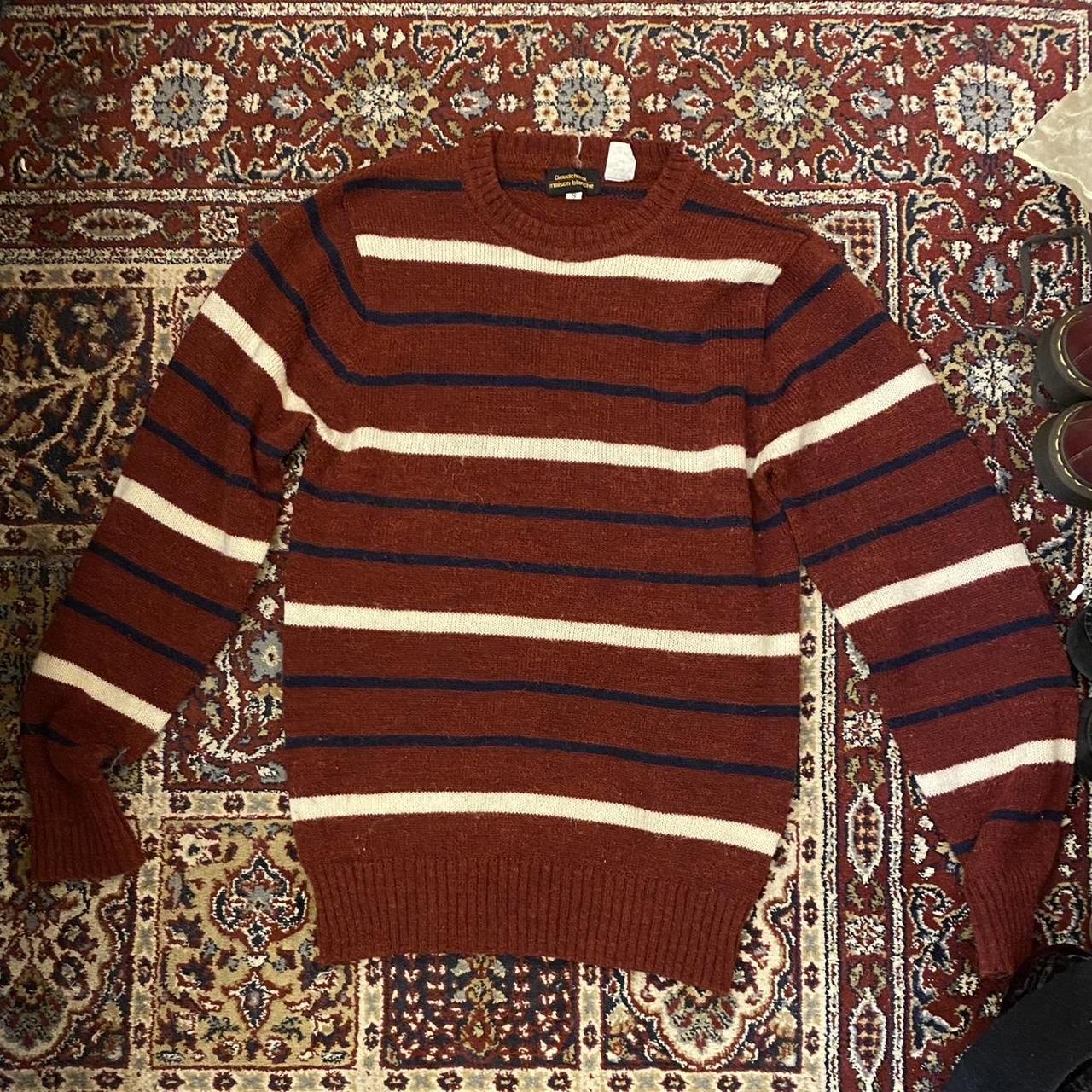 Smart striped vintage knitted sweater Men’s S in... - Depop