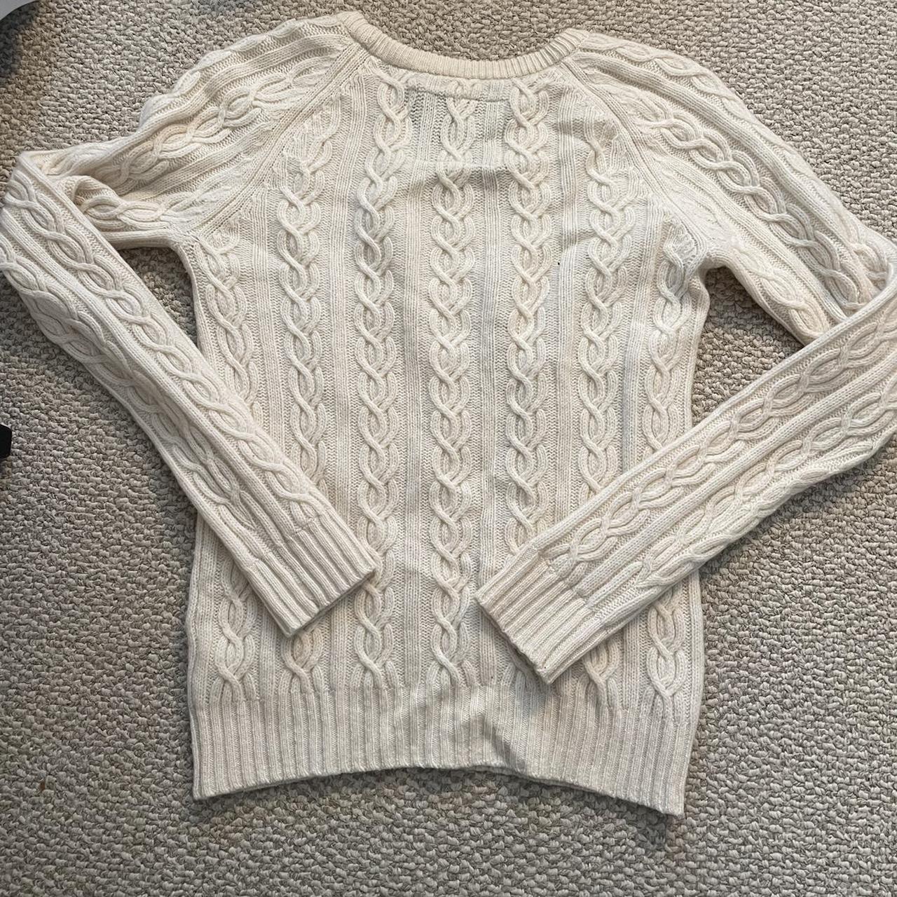 Jack Wills Women's Cream and White Jumper | Depop