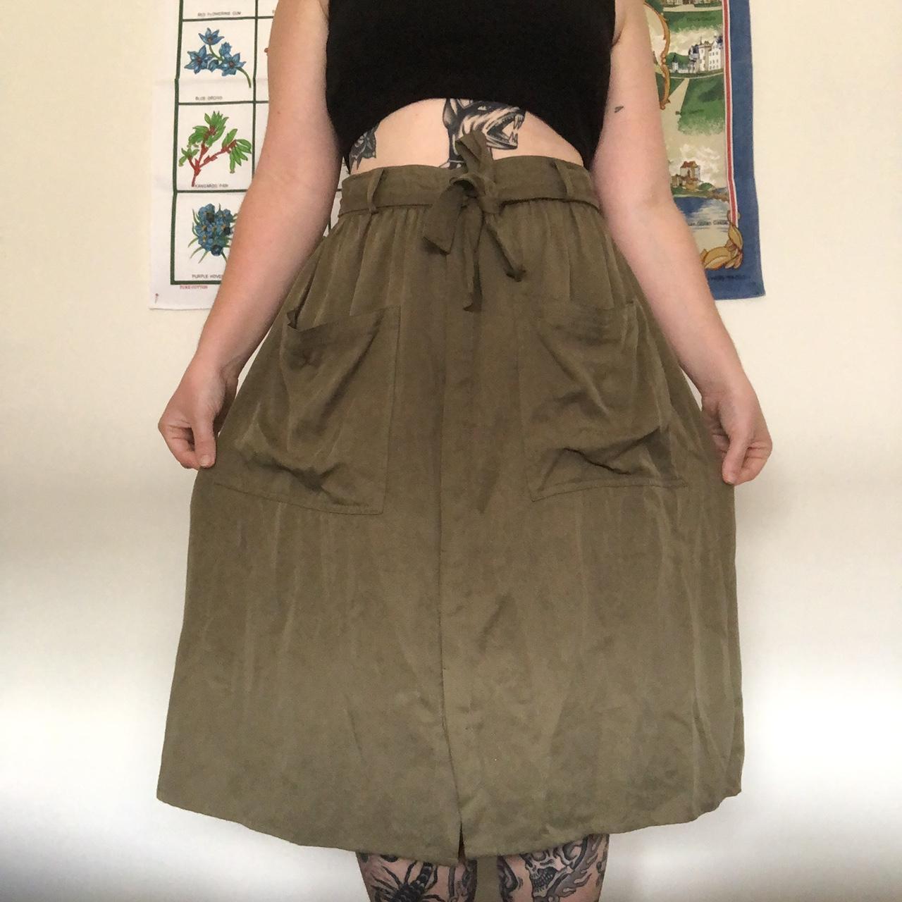 Old school dotti khaki skirt Size 14 - Depop