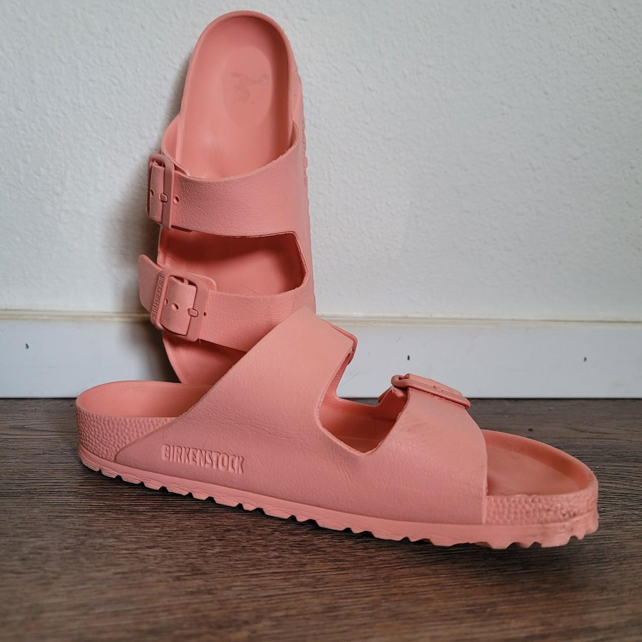 Coral Birkenstock (Super-Comfy) Foam Slides... - Depop