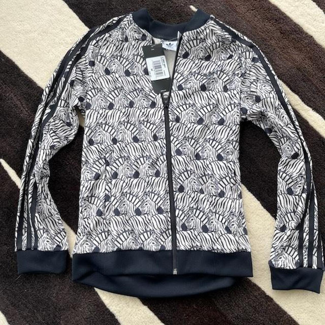 Adidas zebra jacket best sale