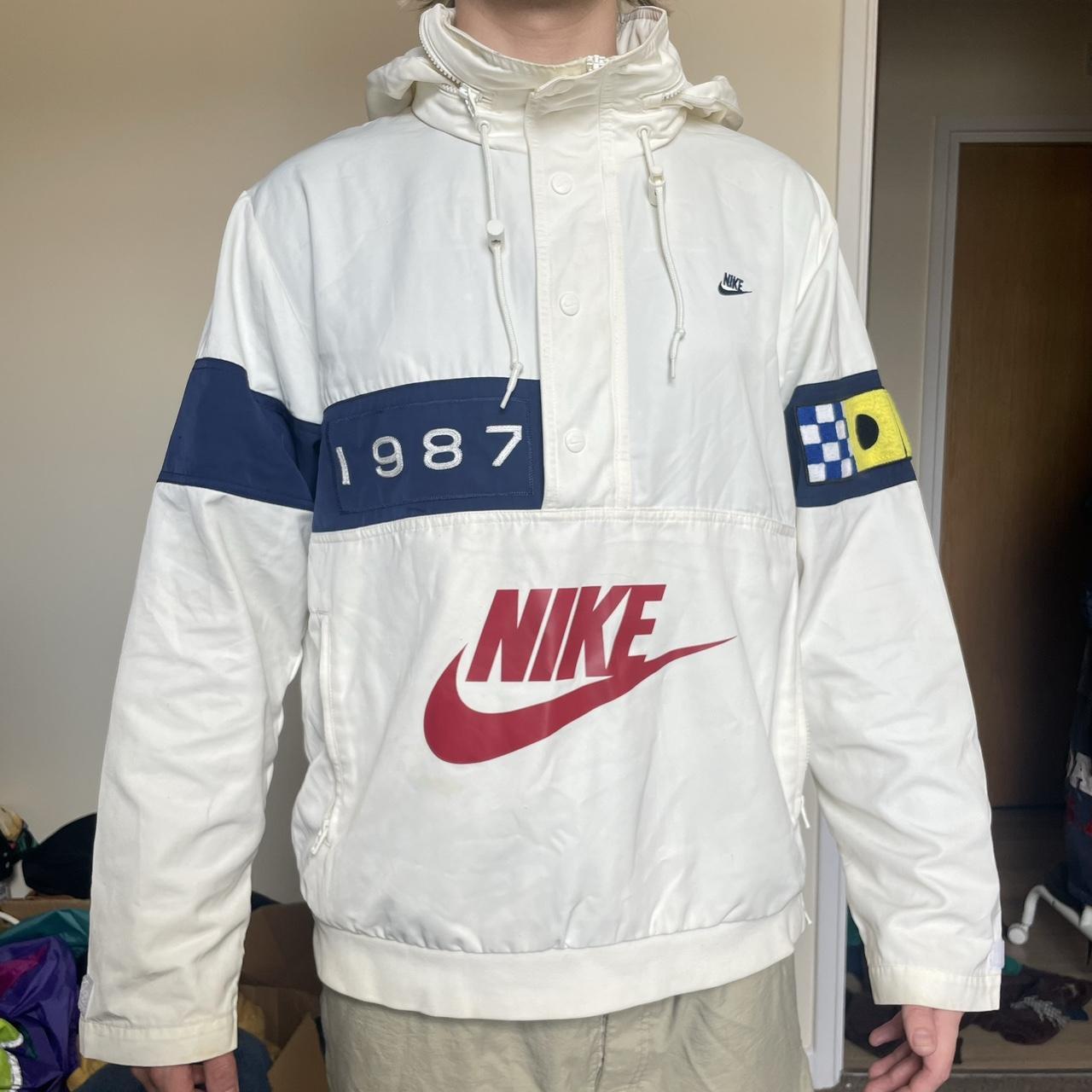 Nike 1987 archives white puffer jacket button up | Depop