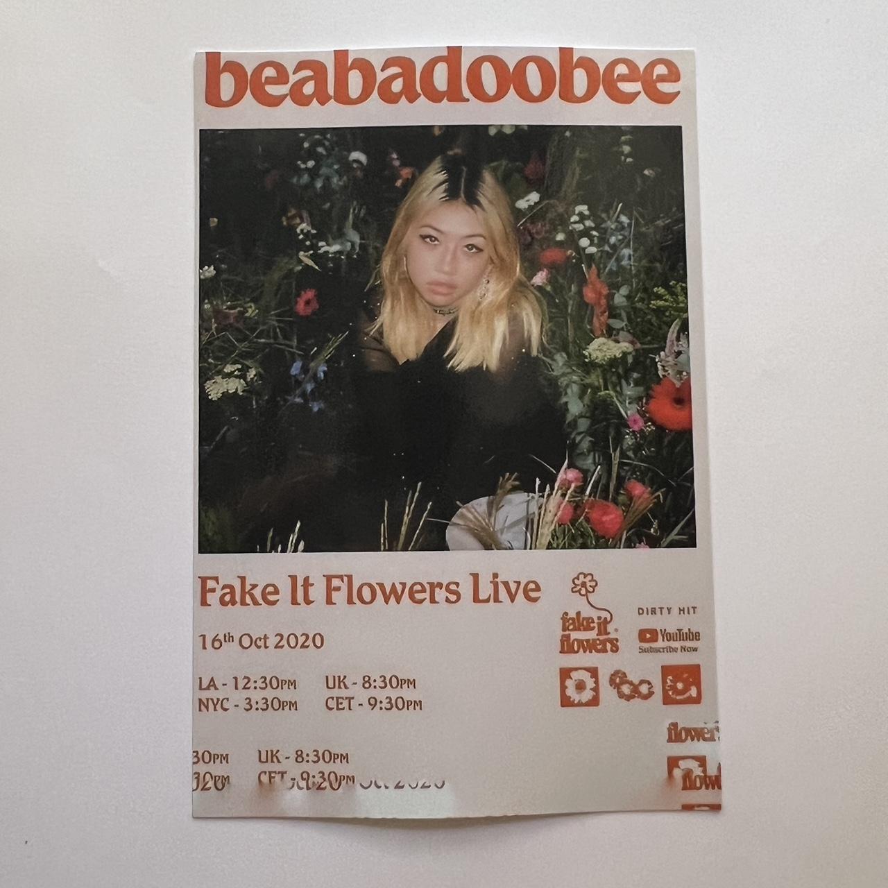 beabadoobee fake it flowers live mini poster ︎ the... Depop