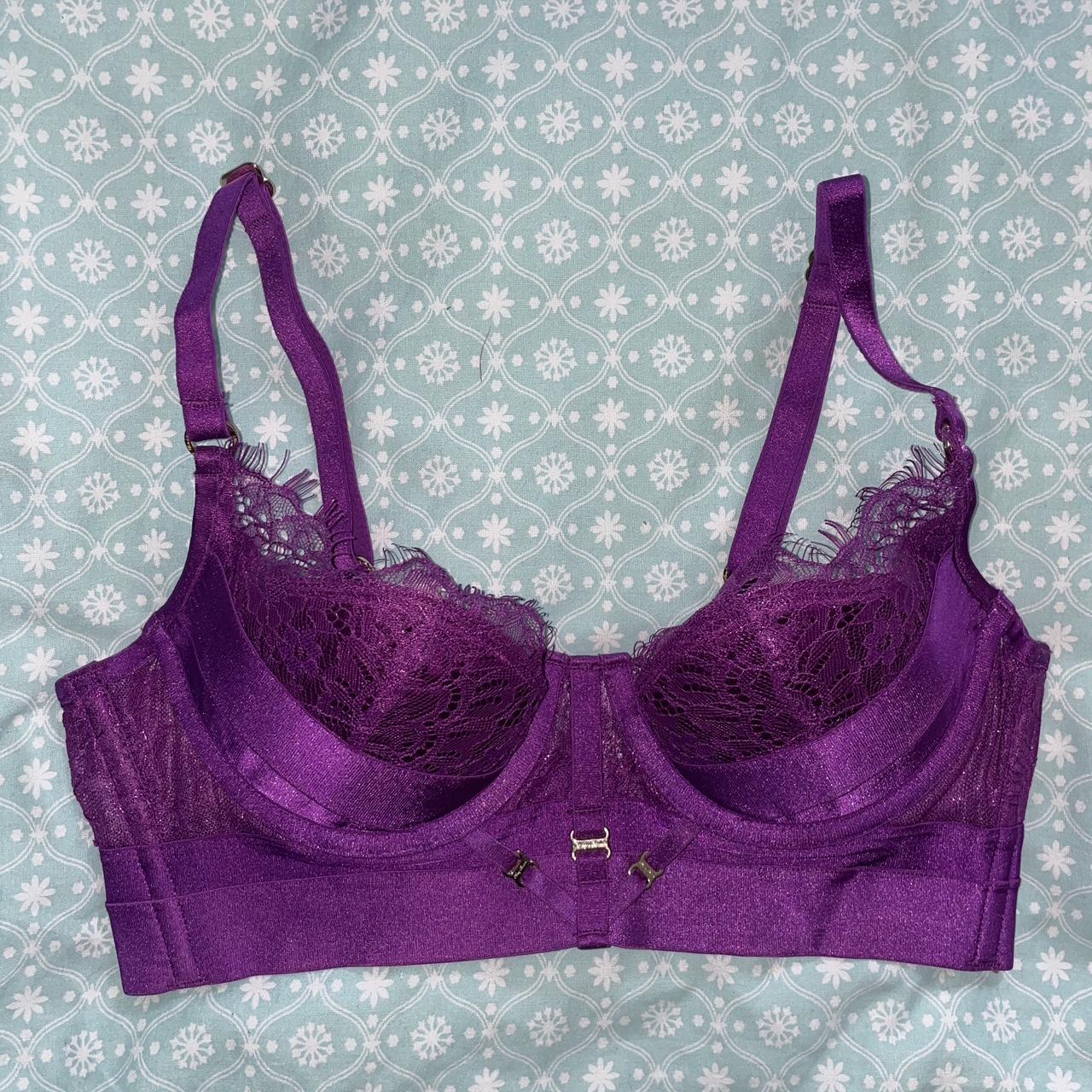 Honey Birdette Women's Purple Bra | Depop