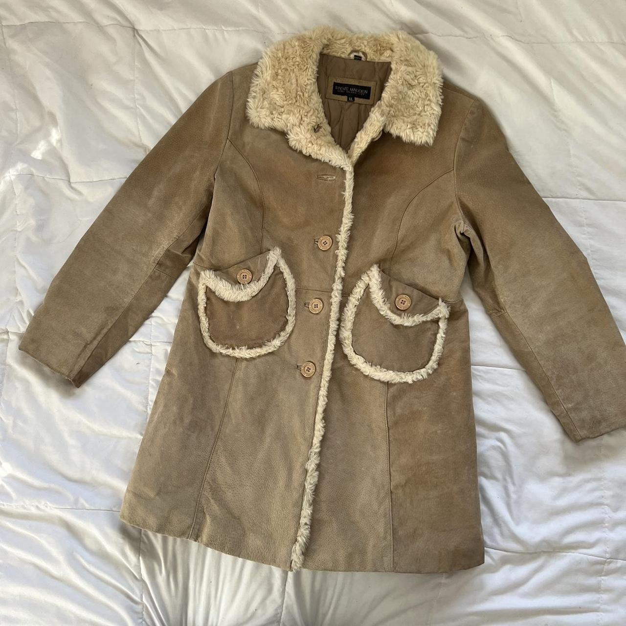 Vintage Suede Coat 🧥 Vintage 90s Y2k Steve Madden... - Depop