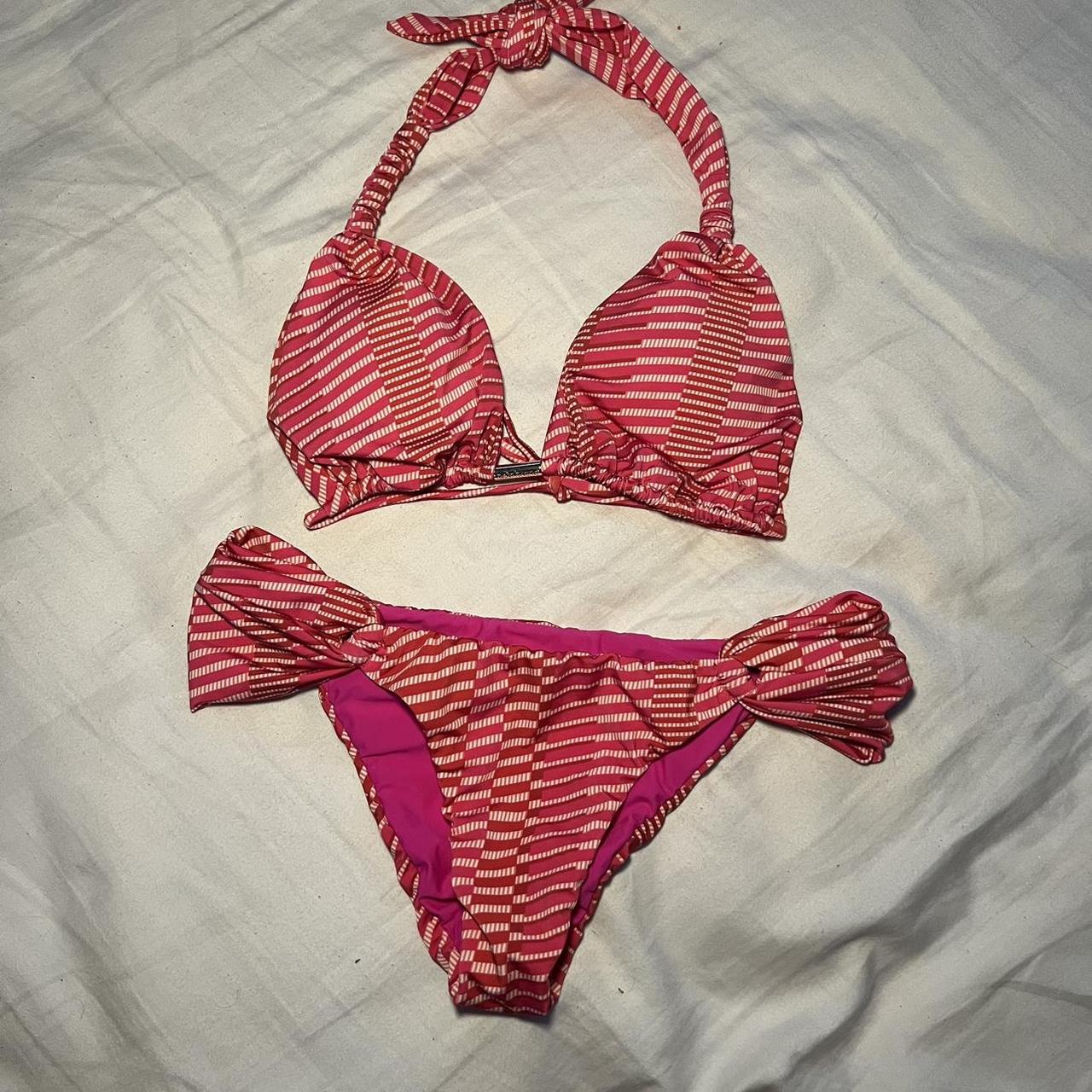 Pink and orange pattern 👙 🌺 Bela brand bikini (... - Depop