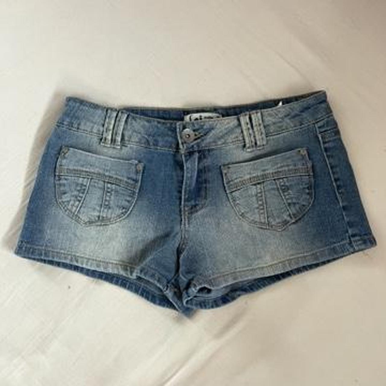 Vintage Y2k denim shorts Low rise short shorts - Depop