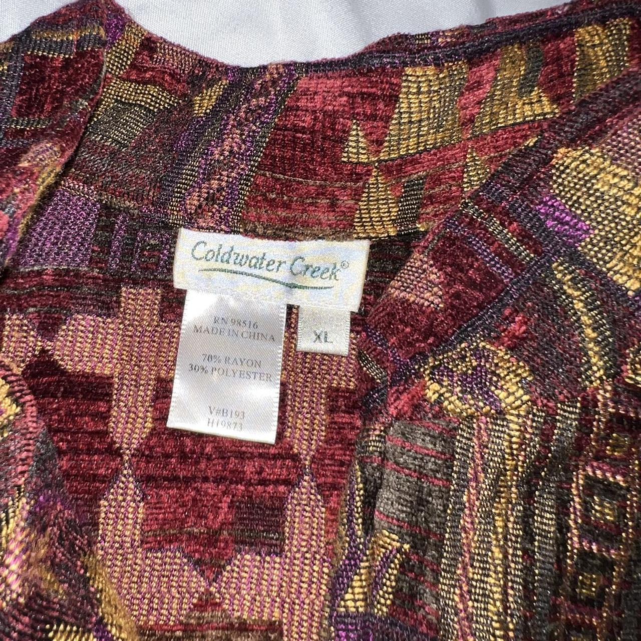 Vintage 90s Coldwater Creek Pattern Zip Up - Depop