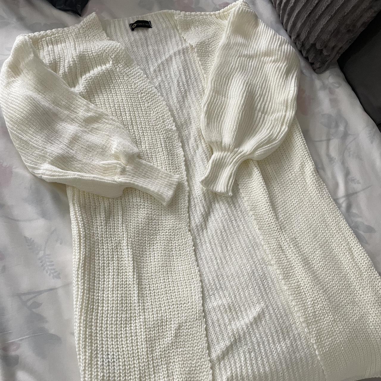 I saw it first Cream balloon sleeve knitted - Depop