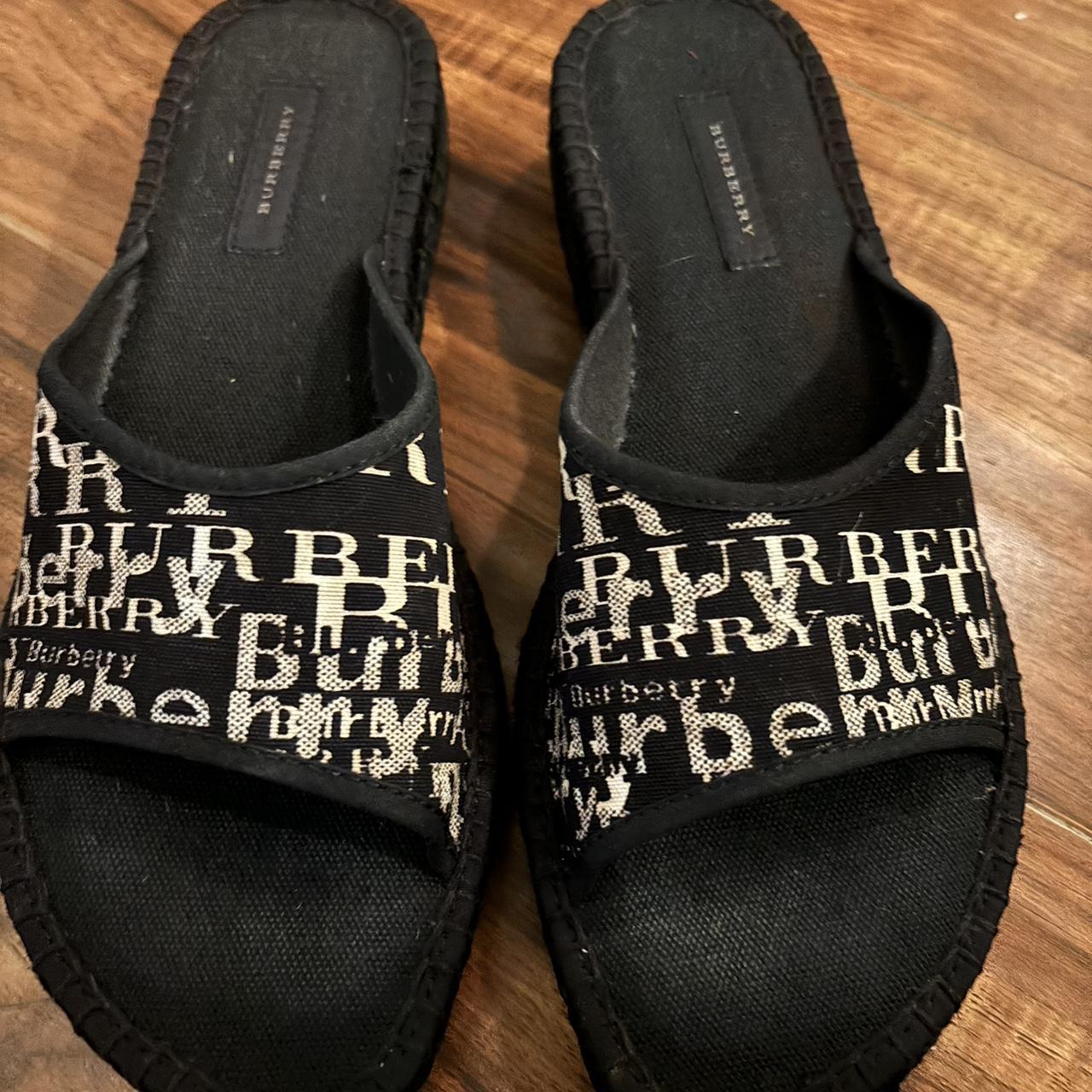 Black Burberry espadrille sandals