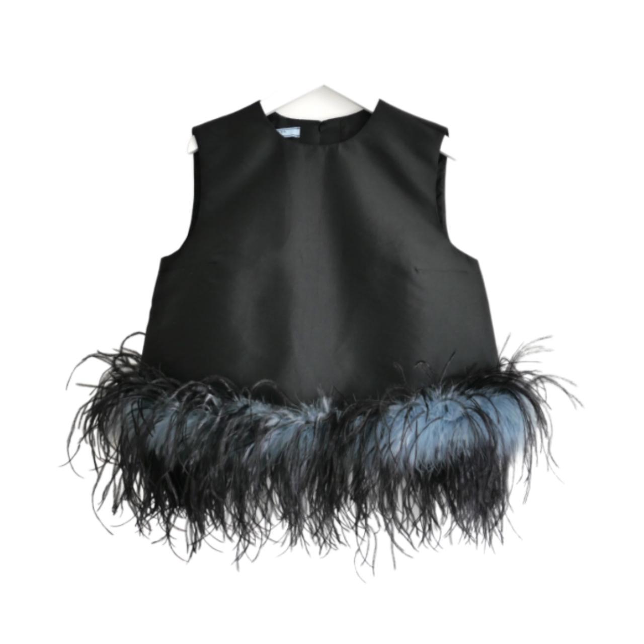 Gorgeous Prada feather trimmed top from the Spring