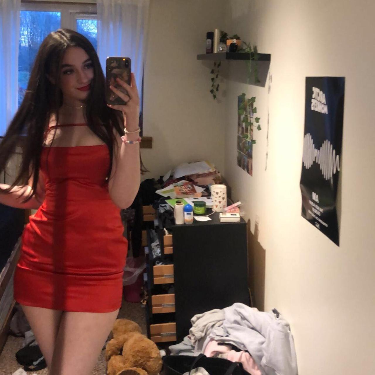 Red Oh Polly Satin Mini Dress Size 12 But Defo An 8 - Depop