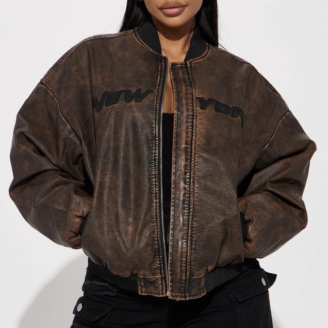 fashion nova bomber jacket size s worn... Depop