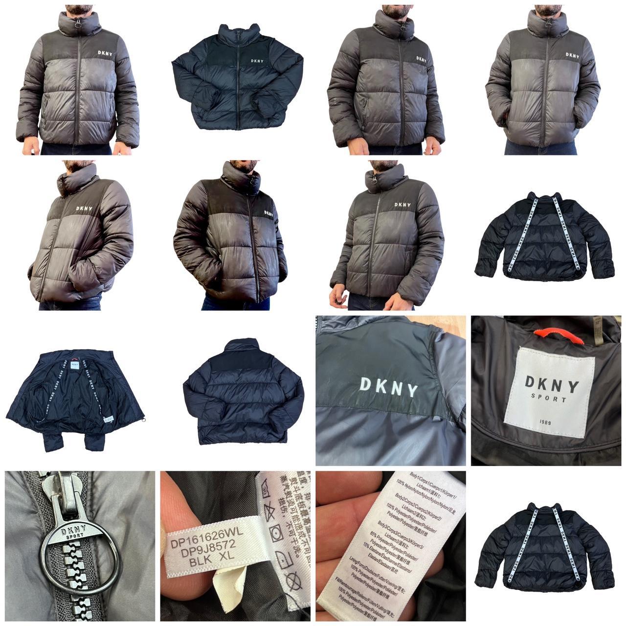 DKNY PUFFER JACKET Unisex charcoal grey/black DKNY... Depop