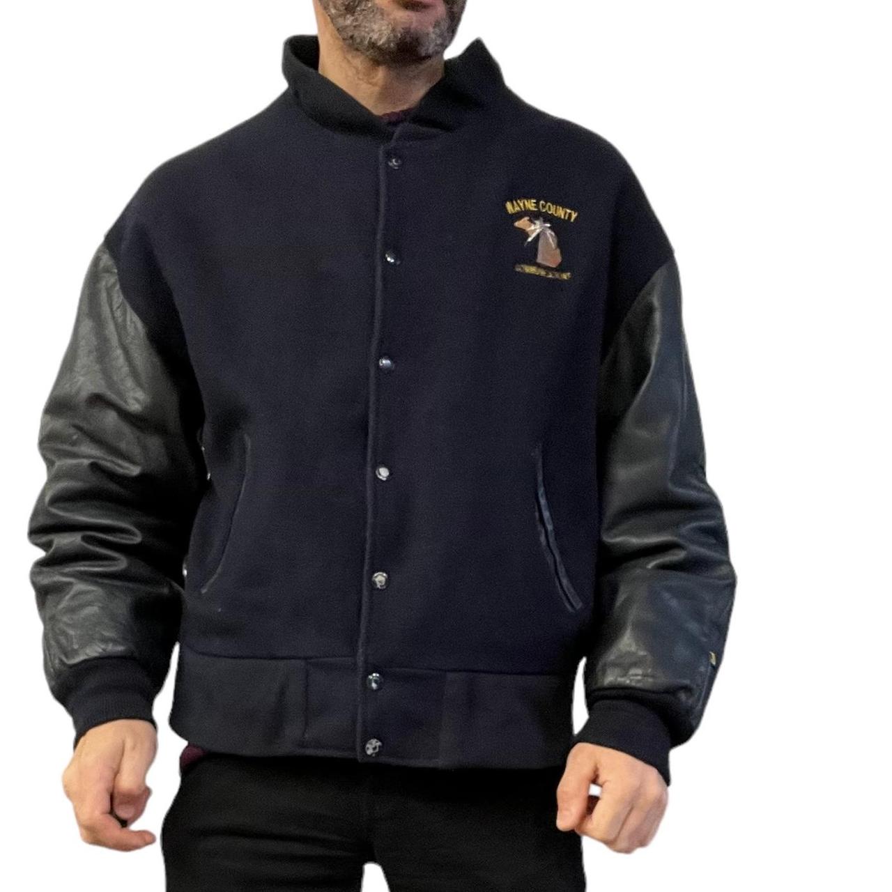 REED LEATHERS VARSITY JACKET WAYNE COUNTY Made in... Depop