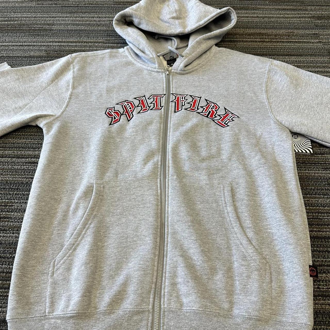 Spitfire Old English Zip-up Hoodie in Grey ‼️ PRICE... - Depop