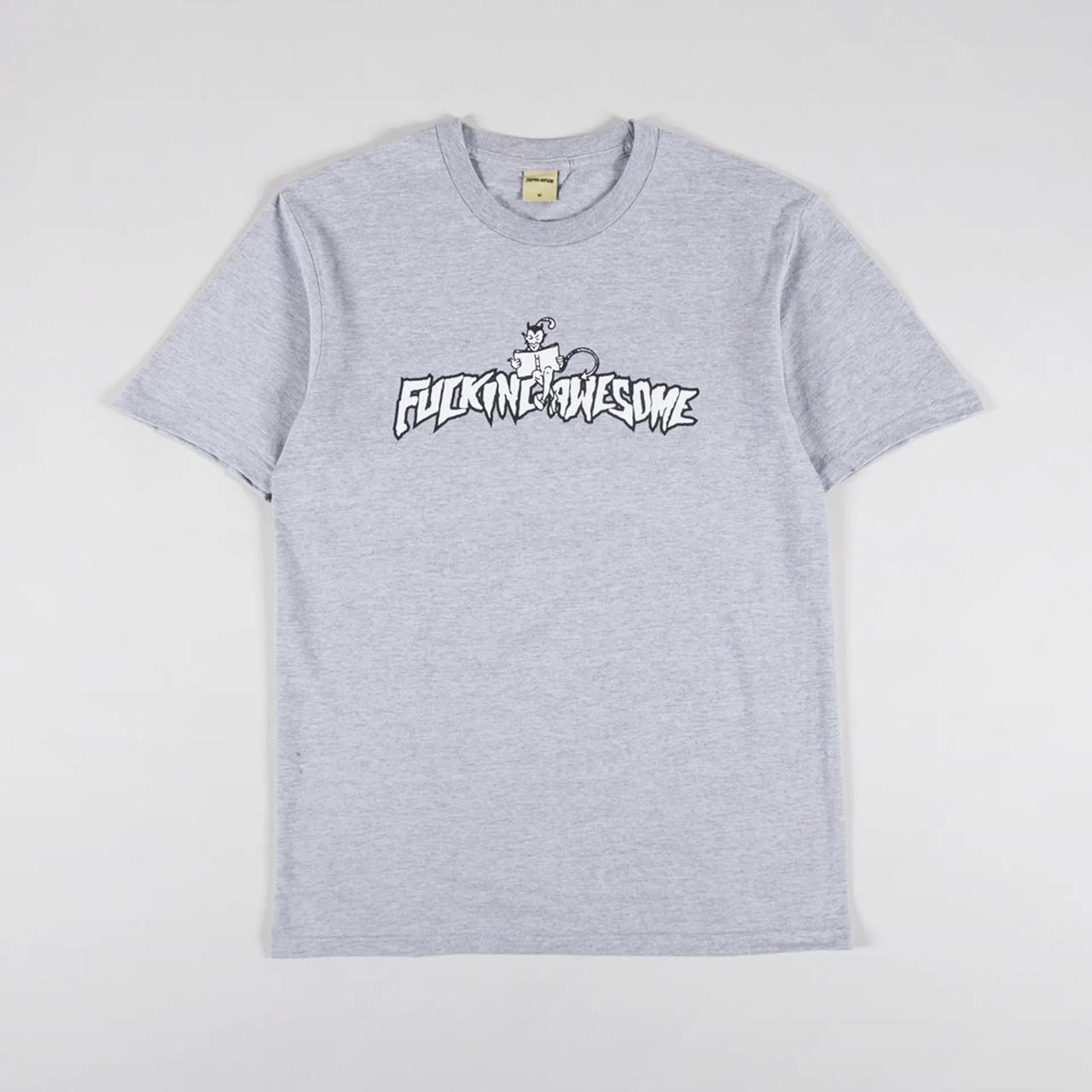 【FUCKING AWESOME】 ANGEL WITH DEMONIC ANGEL TEE WHITE Fucking Awesome Angel With Demonic Angel Tee in | Depop