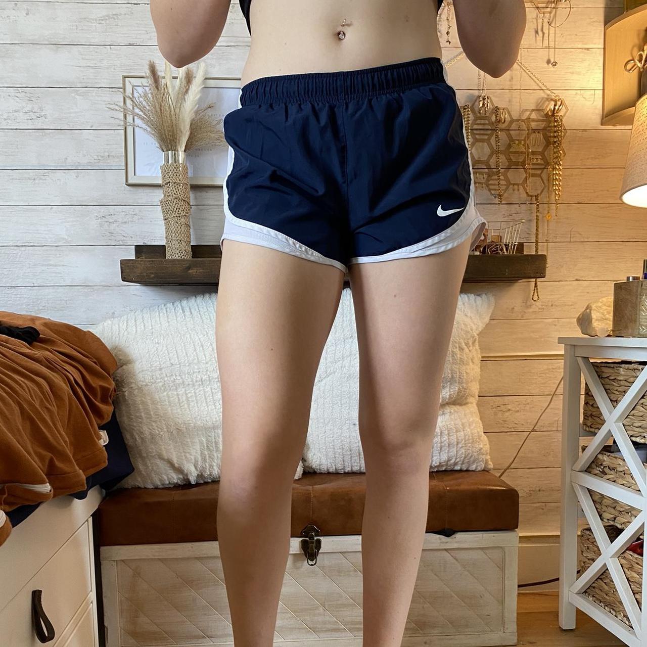 nike shorts blue and white