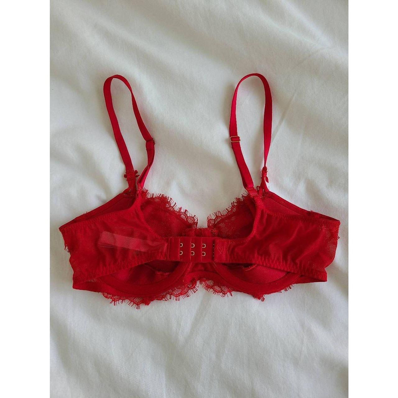 Victoria's Secret Lace Bra Women's 34C Lipstick Red