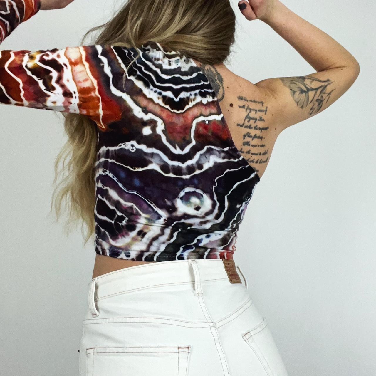 Shops Hand-Dyed Geode One-Shouldered Crop Top