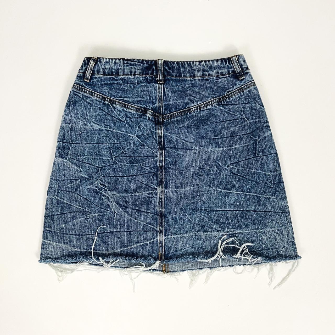 【NONCODE】vina pocket damage skirt Acid Wash Whiskered Western Yoke Denim Mini Skirt | Depop