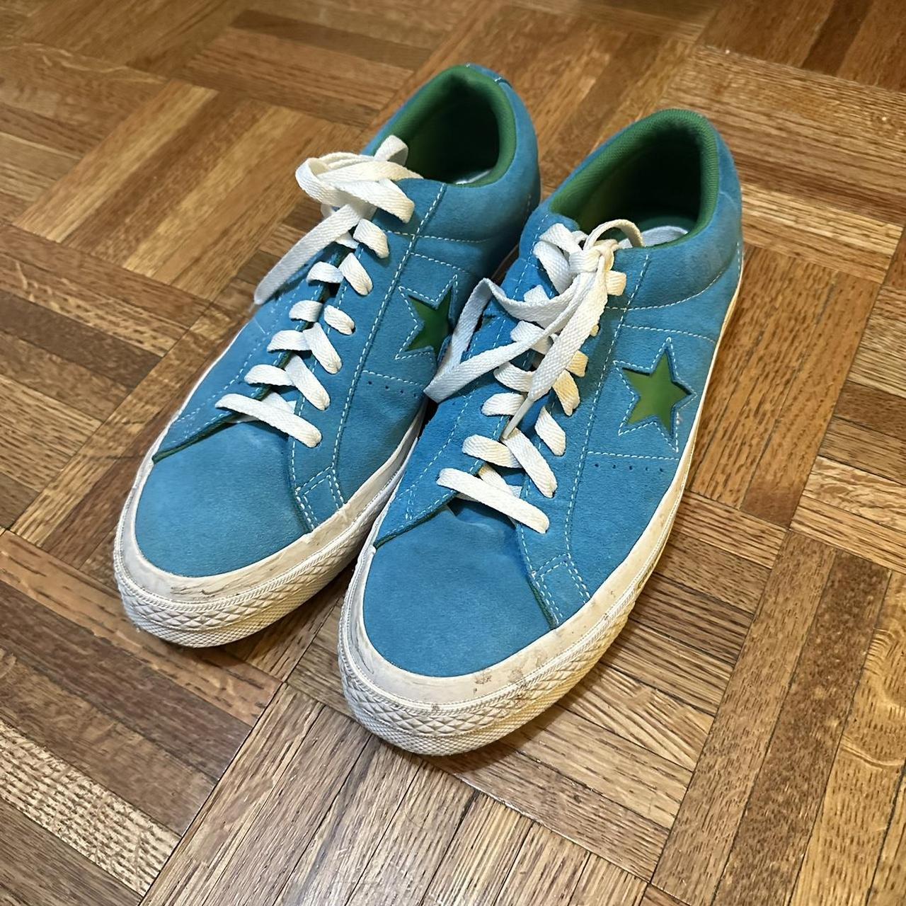 Converse one star blue and green hotsell