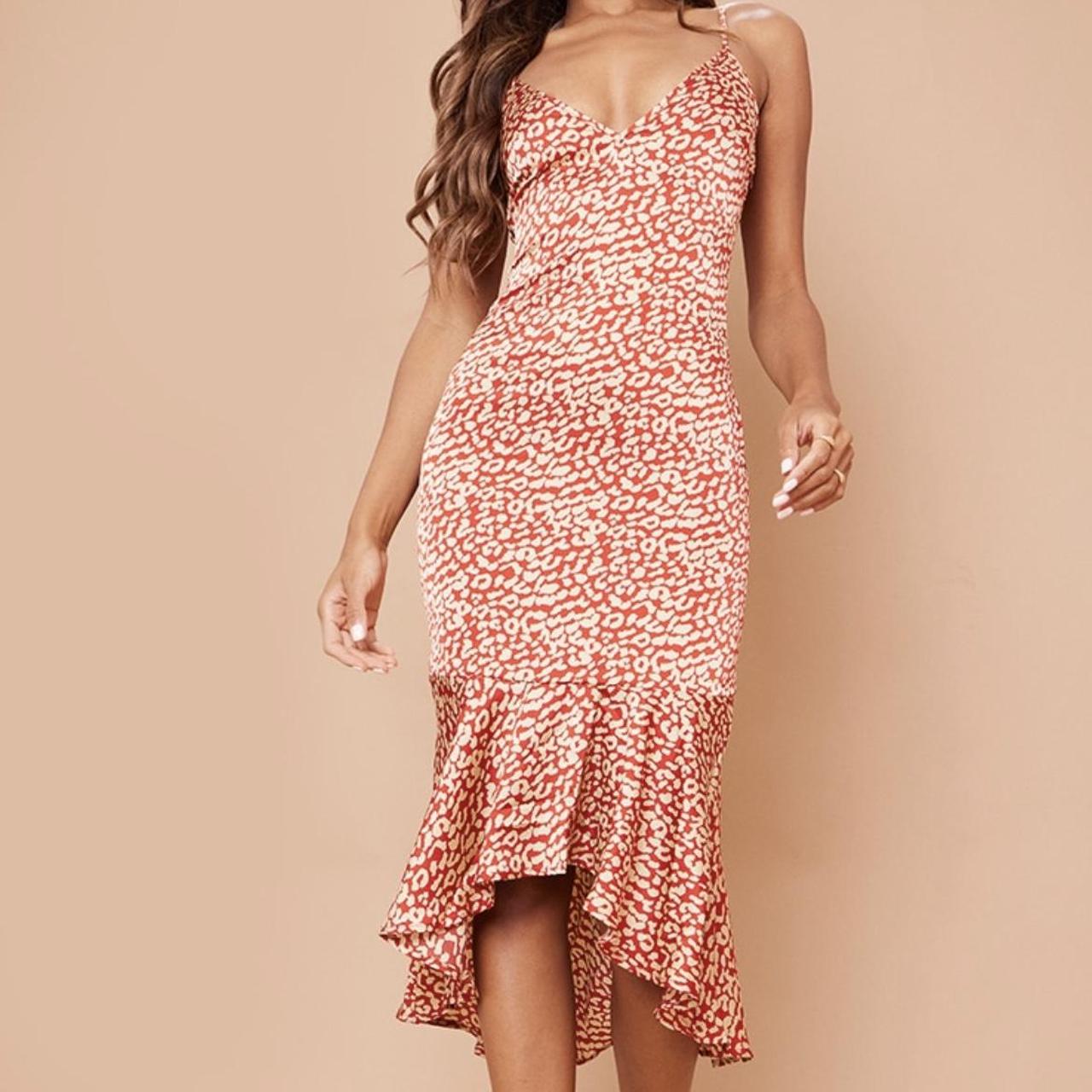 Prettylittlething leopard best sale print dress