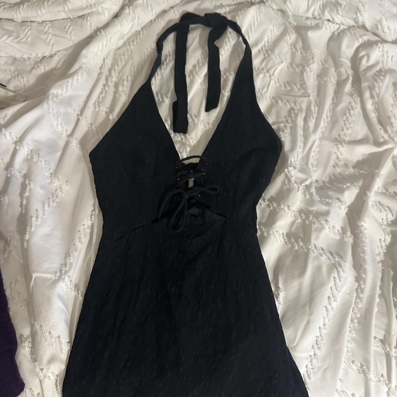 princess polly black tight halter dress #princesspolly - Depop