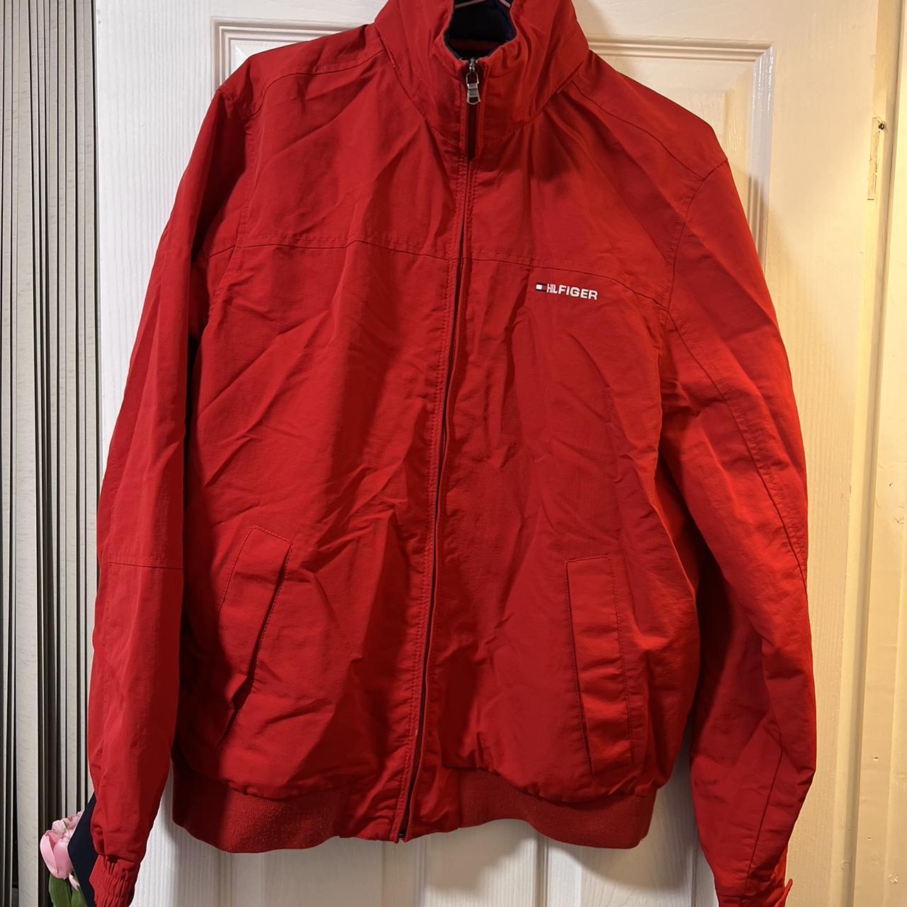 Tommy Hilfiger Red Windbreaker Jacket Men’s size... - Depop