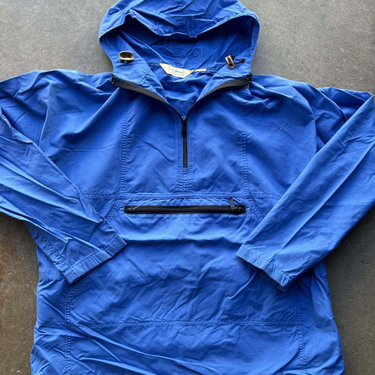 Vintage 90s LL Bean anorak jacket blue Size tag cut... - Depop