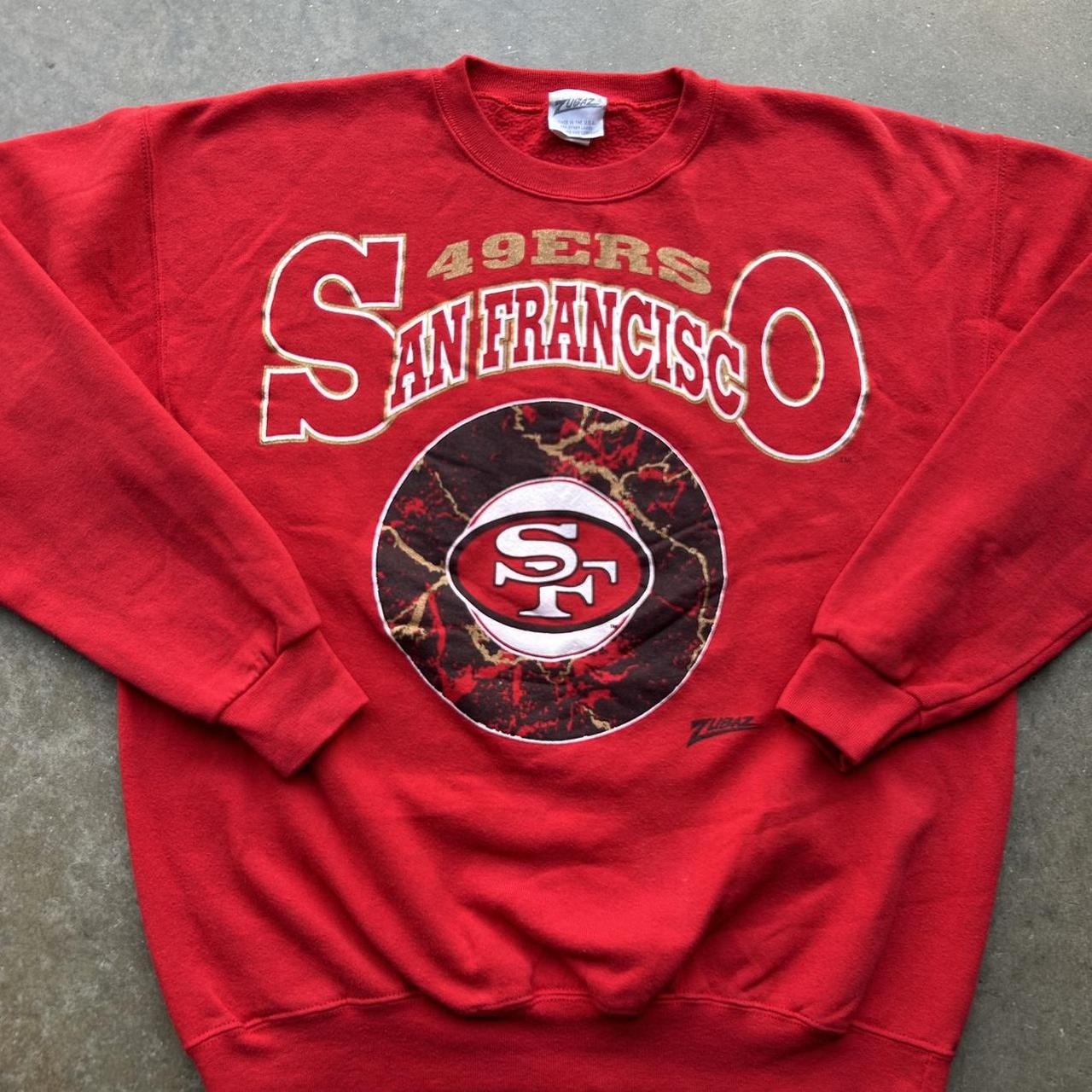 Vintage 90s Zubaz NFL San Francisco 49ers Crewneck... - Depop