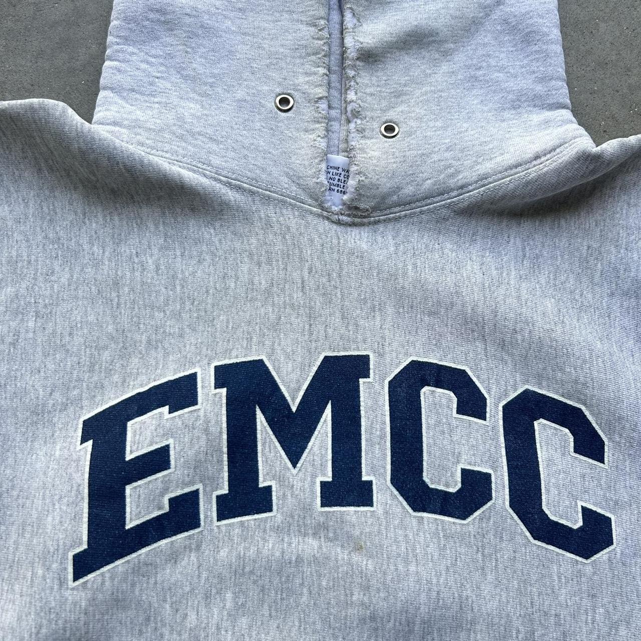 Vintage 90s EMCC distressed college hoodie