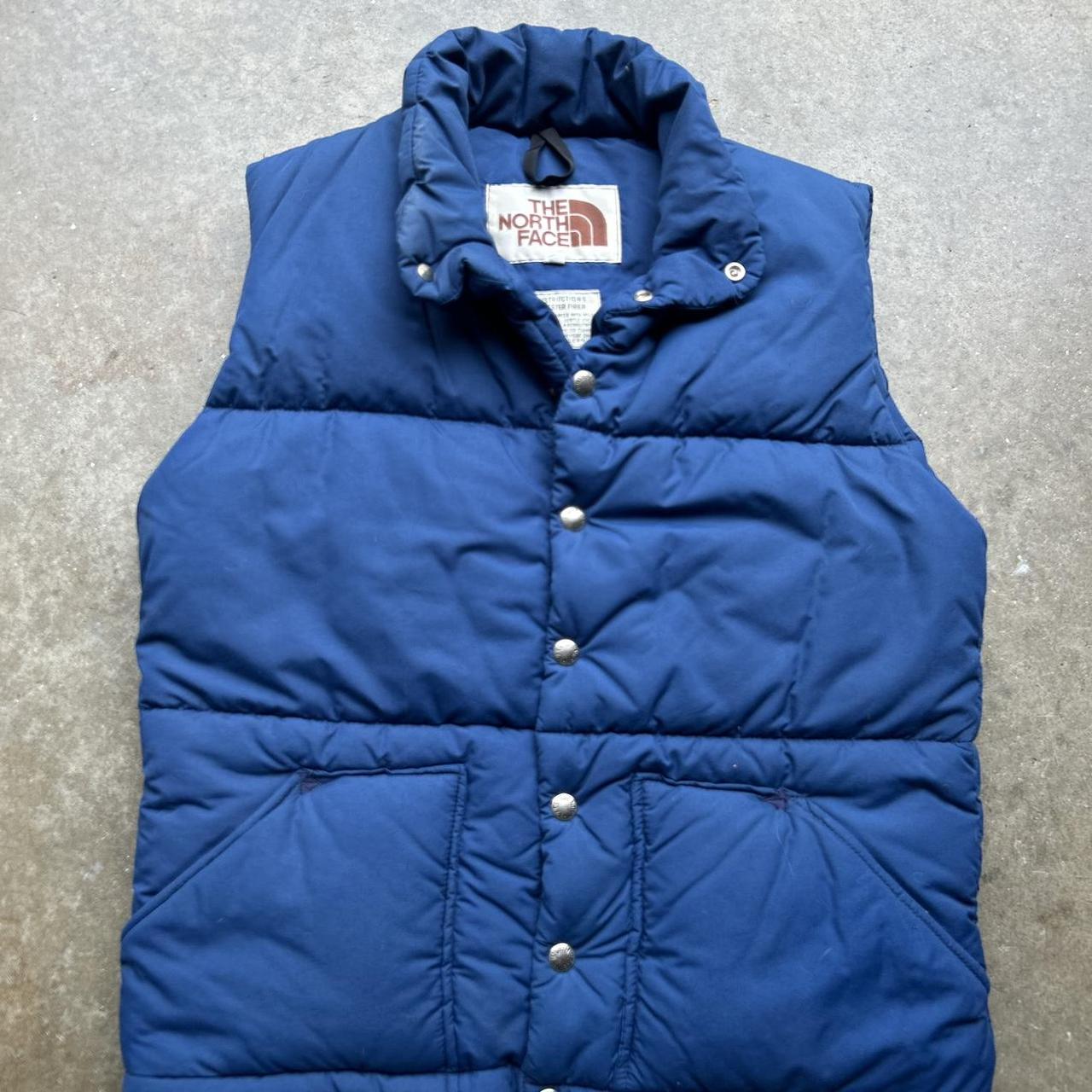 Vintage 80s The North Face Puffer Vest Blue Size... - Depop