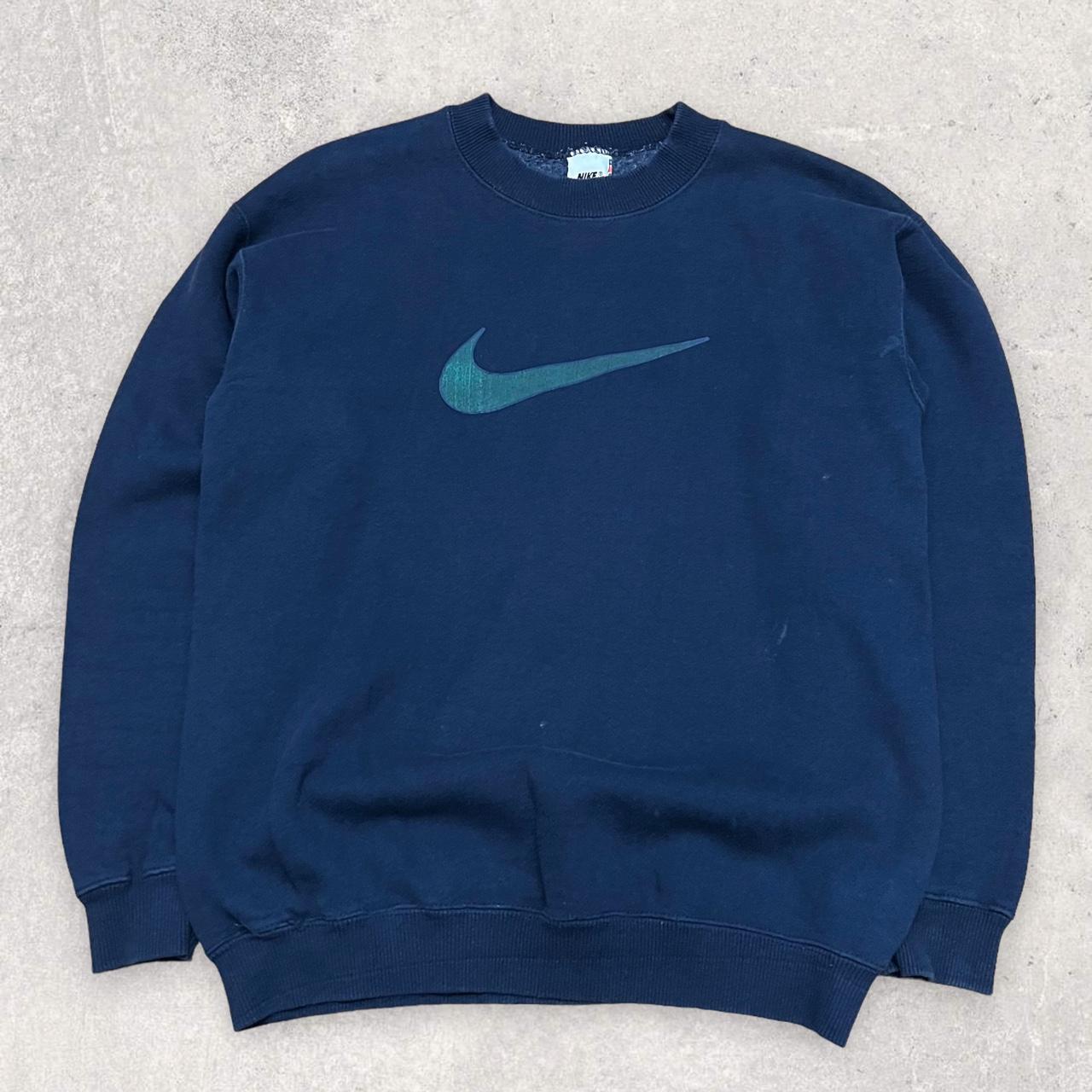 Nike Centre Swoosh Jumper Beautiful 90s Nike... - Depop