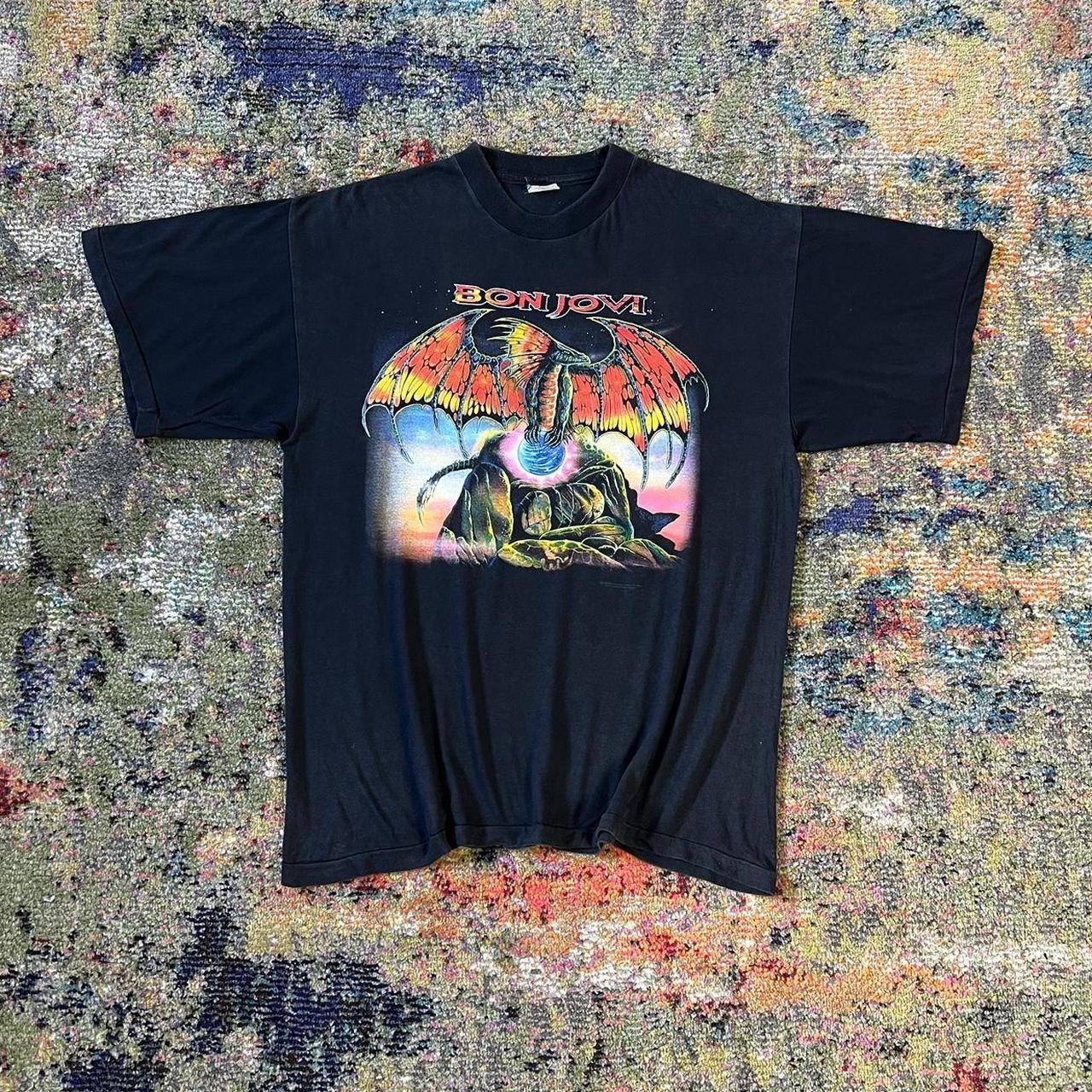 Vintage Bon Jovi Tshirt 90s (trademarked 1995) tee... - Depop