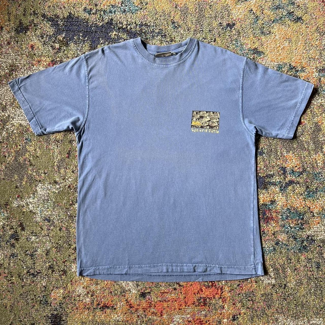 No.1753 VINTAGE 海外 weird fish キャラクターTシャツ Weird Fish 90s Vintage Cotton T-shirt Featuring Humorous, Parody