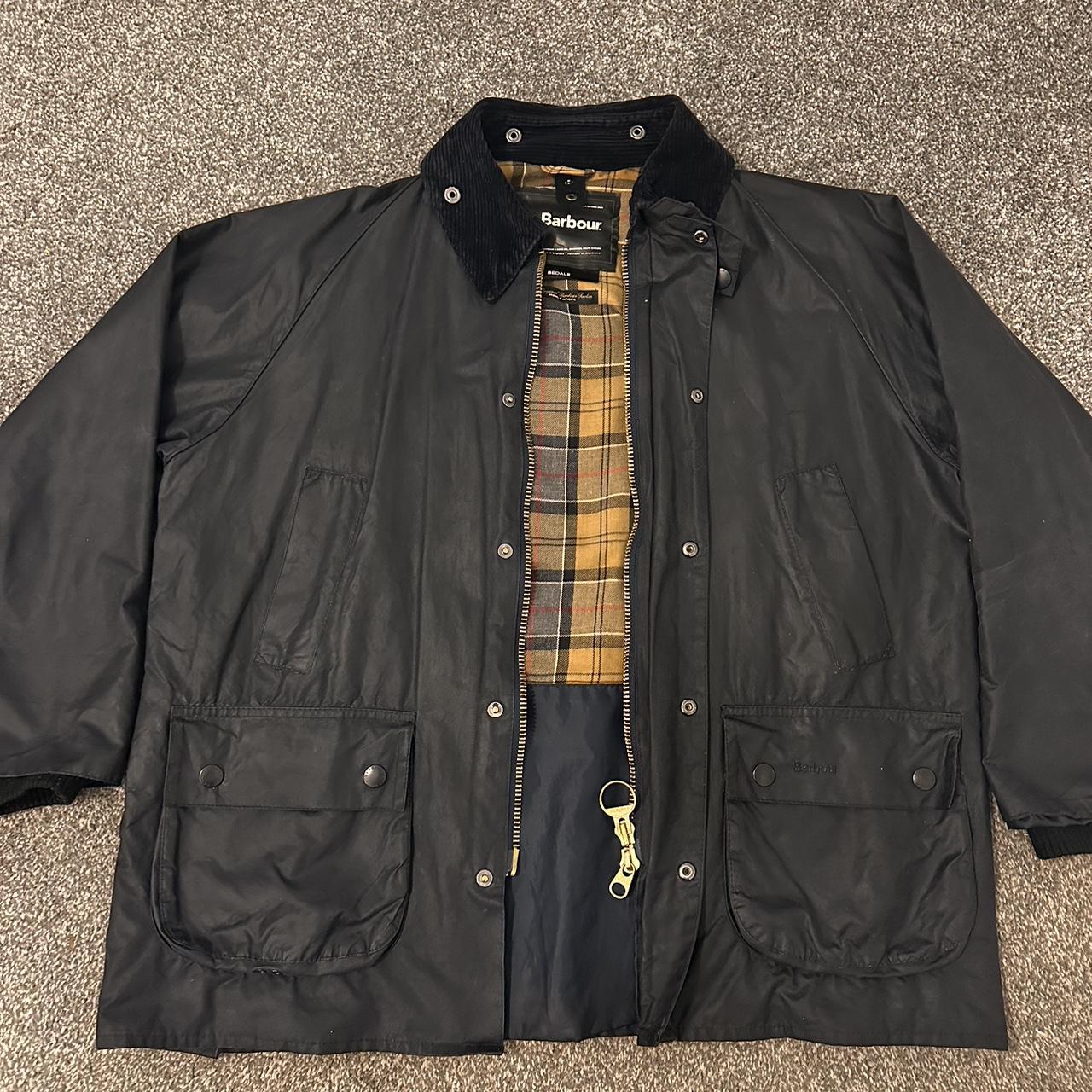 FOR SALE: Barbour Ashby Wax Jacket - Blue with... - Depop