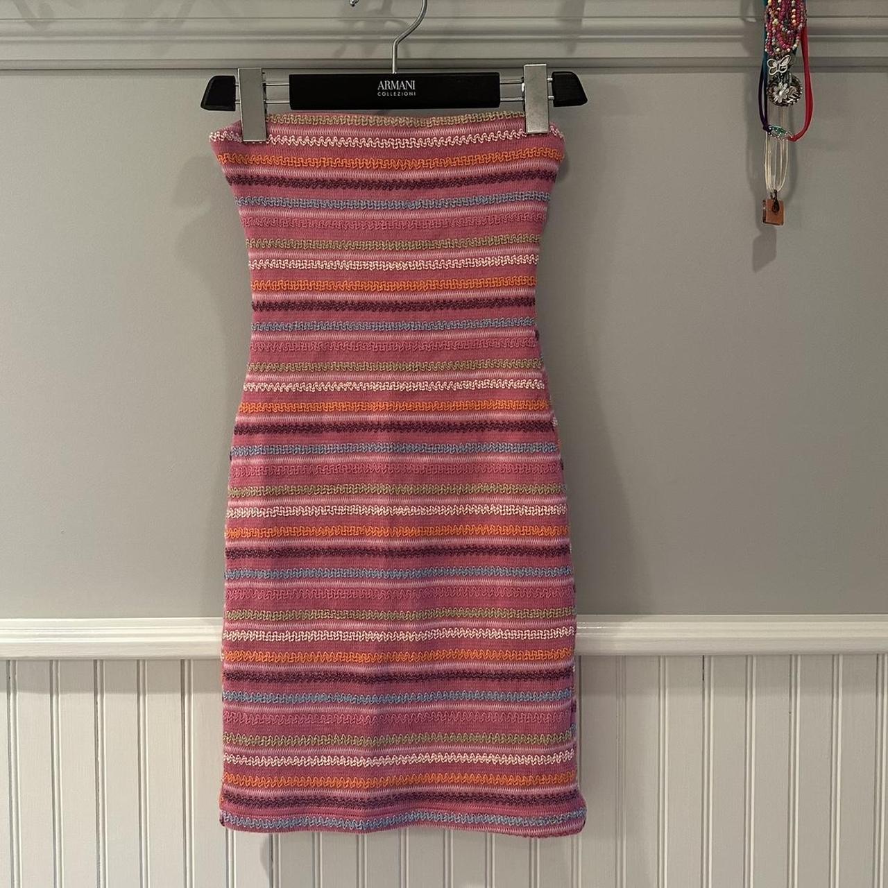 Princess Polly Rainbow Striped Bandeau Dress -... - Depop