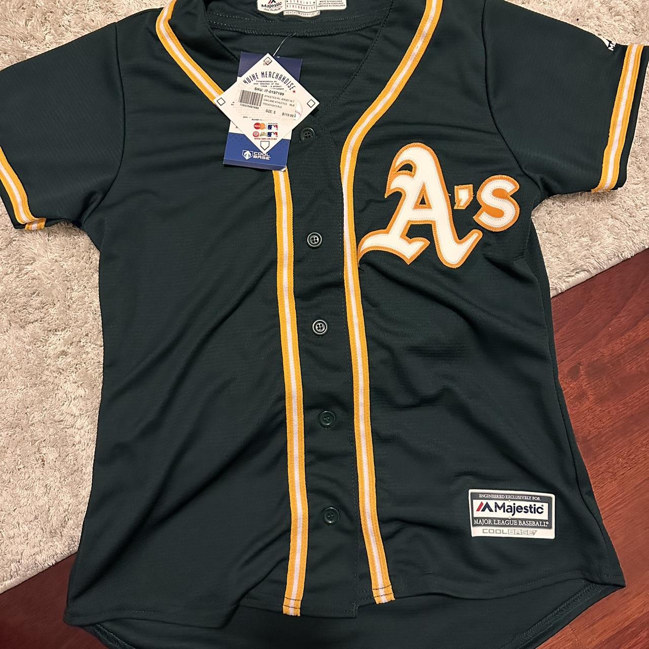 Oakland Athletics Button Down Jersey in Good - Depop